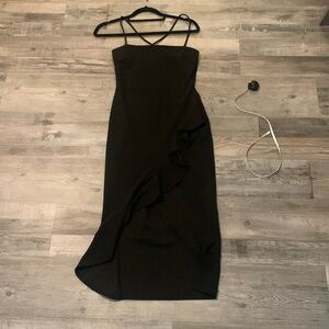 Windsor Ruffle detail black Midi dress S/M